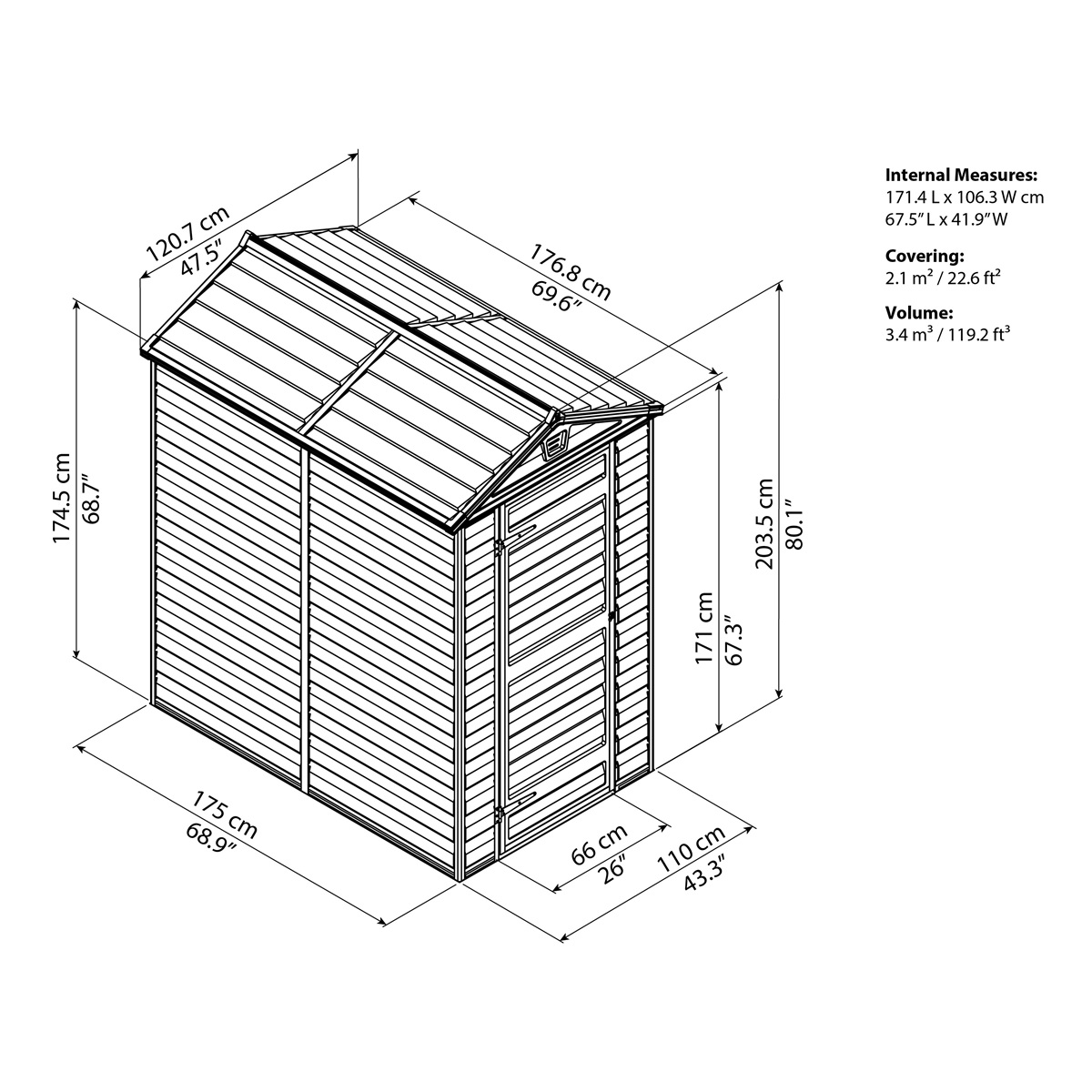 Palram - Canopia Skylight 4x6 hnědý